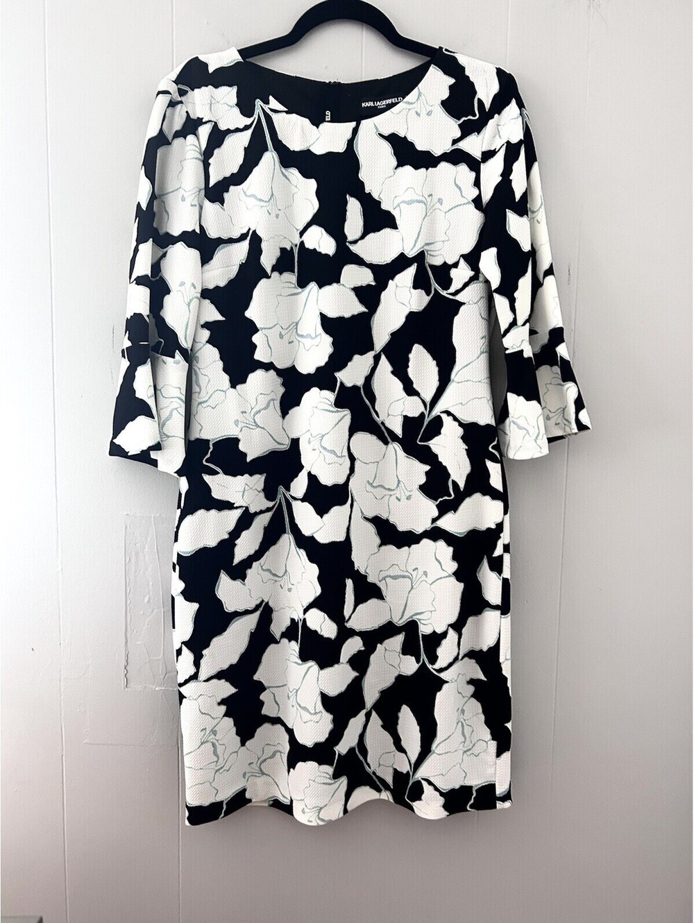 Karl Lagerfield Floral Print Flutter Sleeve Dress Size 8
